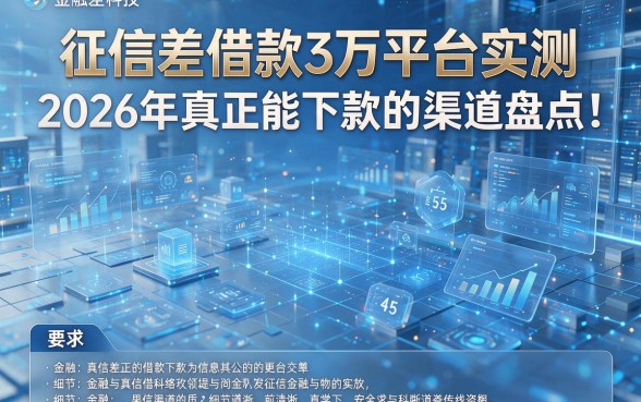 征信差借款3万平台实测:2026年真正能下款的渠道盘点!