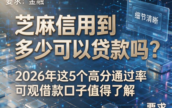 芝麻信用到多少可以贷款吗?2026年这5个高分通过率可观借款口子值得了解!
