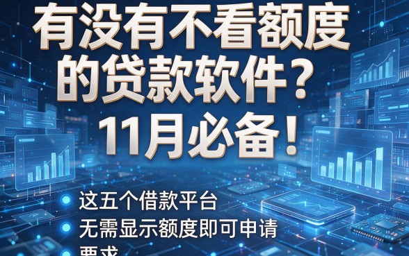 有没有不看额度的贷款软件?11月必备!这五个借款平台无需显示额度即可申请