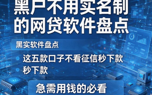 黑户不用实名制的网贷软件盘点,这五款口子不看征信秒下款,急需用钱的必看!