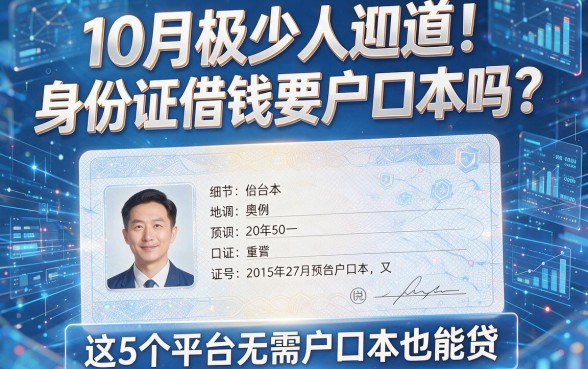 10月极少人知道!身份证借钱要户口本吗?这5个平台无需户口本也能贷