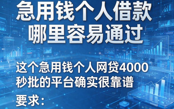 急用钱个人借款哪里容易通过,这五个急用钱个人网贷4000秒批的平台确实很靠谱