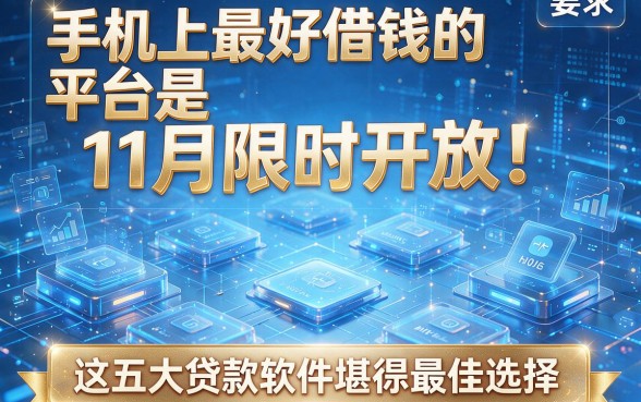 手机上最好借钱的平台是11月限时开放！这五大贷款软件堪称最佳选择