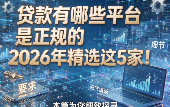 贷款有哪些平台是正规的2026年精选这5家!本篇为您细致探寻!