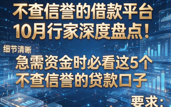 不查信誉的借款平台10月行家深度盘点！急需资金时必看这5个不查信誉的贷款口子