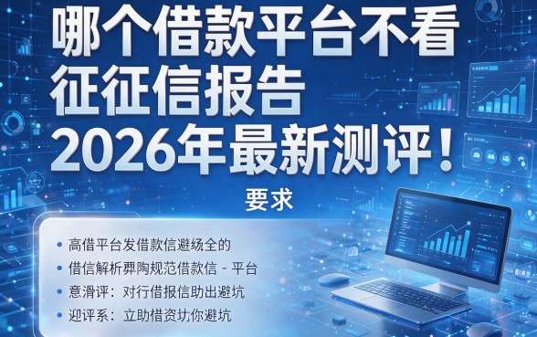 哪个借款平台不看征信报告2026年最新测评!全面解析助你避坑!