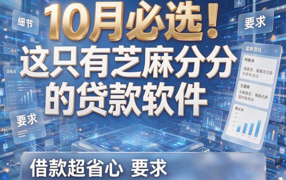10月必选!这5个只有芝麻分的贷款软件,借款超省心