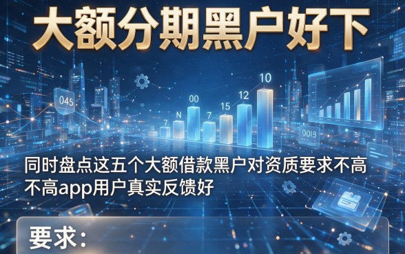大额分期黑户好下，同时盘点这五个大额借款黑户对资质要求不高app用户真实反馈好