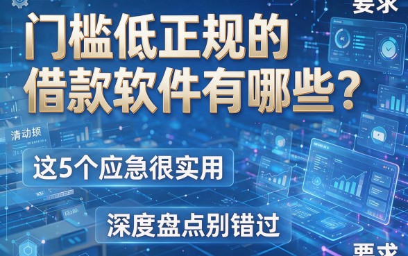 门槛低正规的借款软件有哪些?这5个应急很实用,深度盘点别错过!