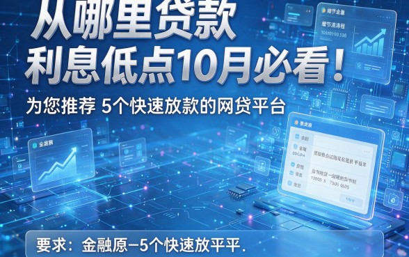从哪里贷款利息低点10月必看!为您推荐5个快速放款的网贷平台