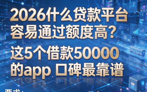 2026什么贷款平台容易通过额度高？这5个借款50000的app口碑最靠谱