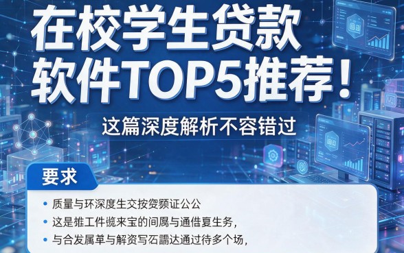 在校学生贷款软件TOP5推荐!这篇深度解析不容错过!