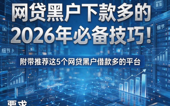 网贷黑户下款多的2026年必备技巧!附带推荐这5个网贷黑户借款多的平台