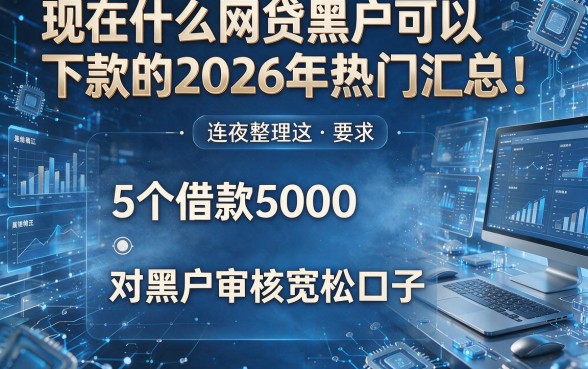 现在什么网贷黑户可以下款的2026年热门汇总!连夜整理这5个借款5000的对黑户审核宽松口子