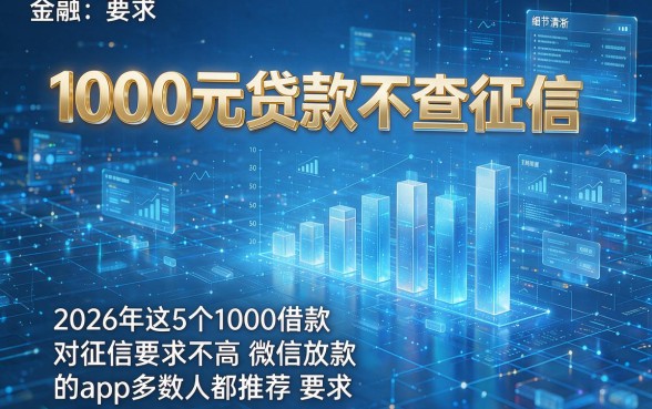 1000元贷款不查征信，2026年这5个1000借款对征信要求不高微信放款的app多数人都推荐