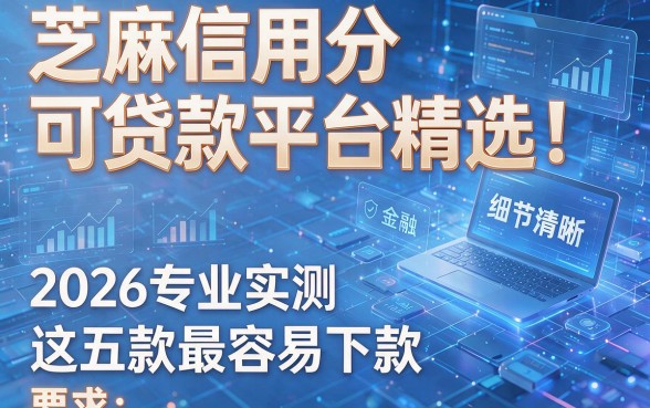 芝麻信用分可贷款平台精选!2026专业实测这五款最容易下款