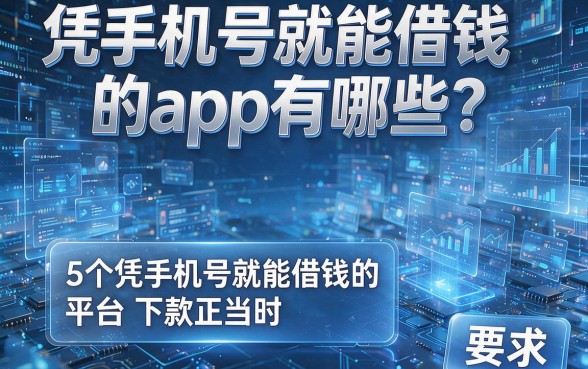 凭手机号就能借钱的app有哪些？这5个凭手机号就能借钱的平台下款正当时！