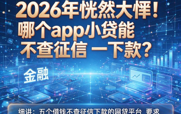 2026年恍然大悟!哪个app小贷能不查征信下款?细讲五个借钱不查征信下款的网贷平台