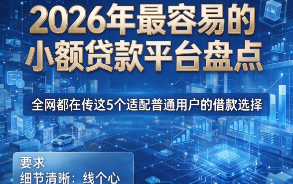 2026年最容易的小额贷款平台盘点,全网都在传这5个适配普通用户的借款选择