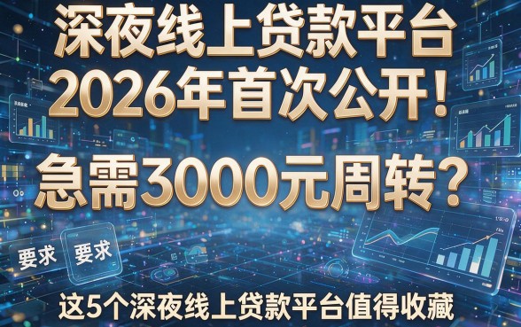 深夜线上贷款平台2026年首次公开！急需3000元周转？这5个深夜线上贷款平台值得收藏