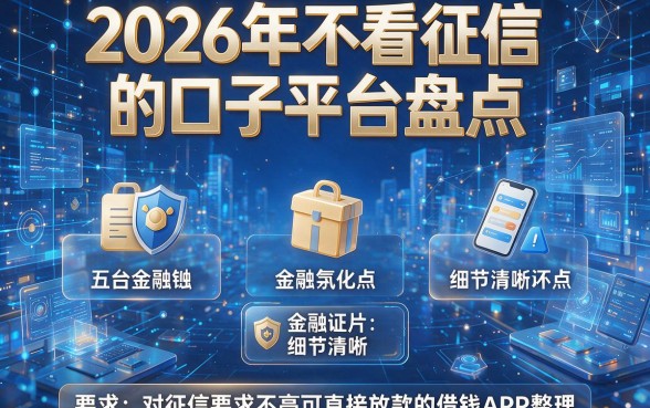 2026年不看征信的口子平台盘点,五个对征信要求不高可直接放款的借钱APP整理
