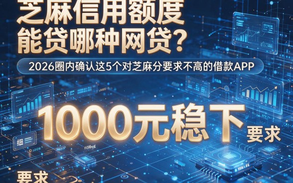 芝麻信用额度能贷哪种网贷?2026圈内确认这5个对芝麻分要求不高的借款APP,1000元稳下