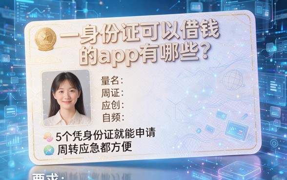 一张身份证可以借钱的app有哪些？这5个凭身份证就能申请，周转应急都方便！