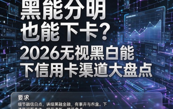 黑白分明也能下卡?2026无视黑白能下信用卡渠道大盘点