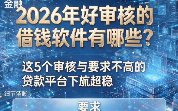 2026年好审核的借钱软件有哪些?这5个审核要求不高的贷款平台下款超稳!