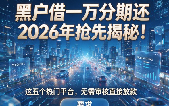 黑户借一万分期还:2026年抢先揭秘!这五个热门平台无需审核直接放款