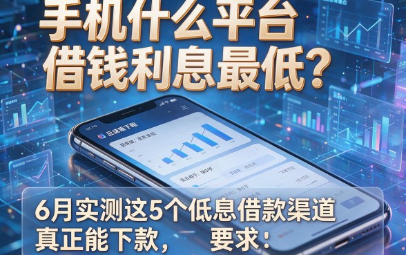 手机什么平台借钱利息最低？6月实测这5个低息借款渠道真正能下款