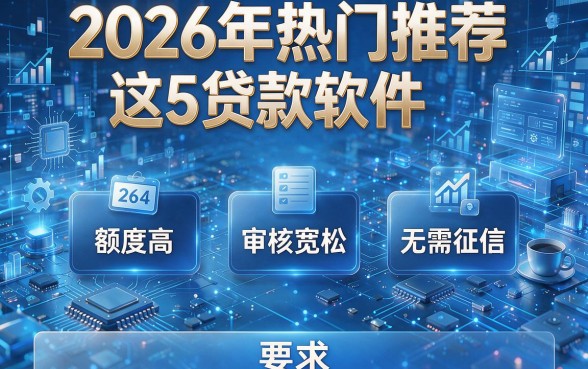 2026年热门推荐:这5款贷款软件额度高、审核宽松、无需征信!