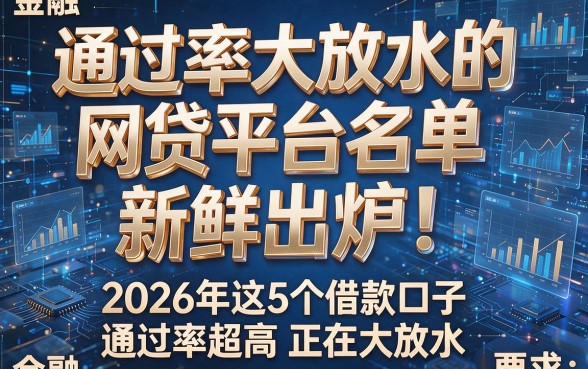 通过率大放水的网贷平台名单新鲜出炉!2026年这5个借款口子通过率超高正在大放水