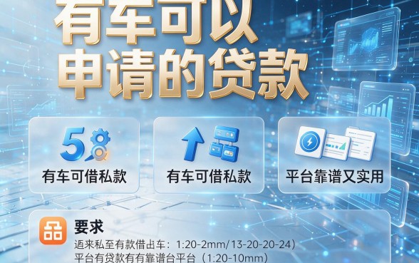 有车可以申请的贷款,盘点这5个有车可借私款的平台靠谱又实用