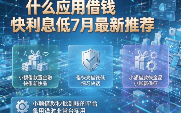 什么应用借钱快利息低7月最新推荐,这五个小额借款秒批到账的平台急用钱时非常实用