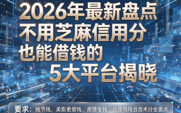 2026年最新盘点:不用芝麻信用分也能借钱的5大平台揭晓!