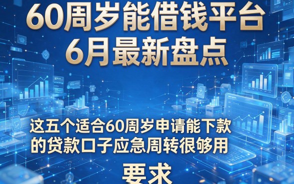 60周岁能借钱平台6月最新盘点,这五个适合60周岁申请能下款的贷款口子应急周转很够用