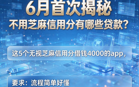 6月首次揭秘:不用芝麻信用分有哪些贷款?这5个无视芝麻信用分借钱4000的app,流程简单好懂