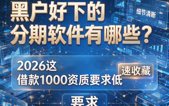 黑户好下的分期软件有哪些?2026这五家借款1000资质要求低,速收藏!