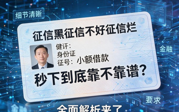 征信黑征信不好征信烂身份证小额借款秒下到底靠不靠谱?全面解析来了!