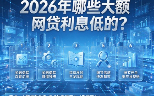 2026年哪些大额网贷利息低的?盘点五个大额借款利息低的靠谱平台
