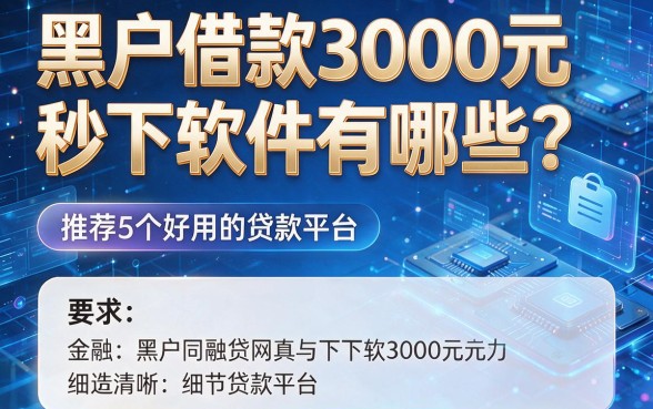 黑户借款3000元秒下软件有哪些?推荐5个好用的贷款平台