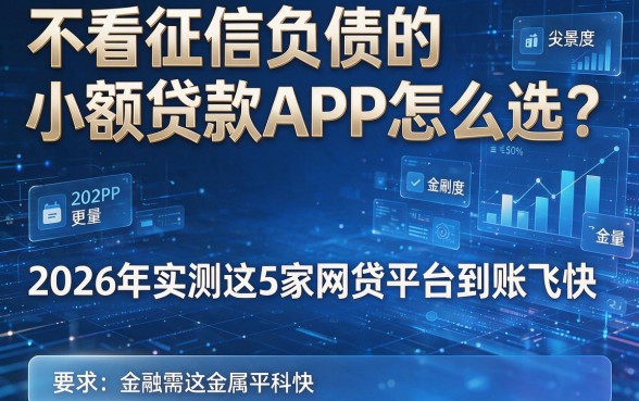 不看征信负债的小额贷款APP怎么选?2026年实测这5家网贷平台到账飞快