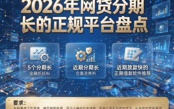 2026年网贷分期长的正规平台盘点:5个分期长、近期放款快的正规借款软件推荐
