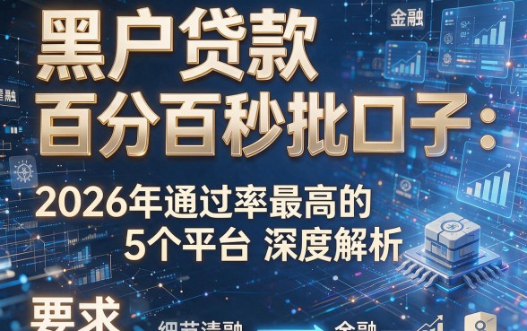 黑户贷款百分百秒批口子:2026年通过率最高的5个平台深度解析!