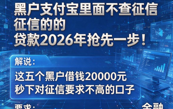 黑户支付宝里面不查征信的贷款2026年抢先一步!本文解说这五个黑户借钱20000元秒下对征信要求不高的口子