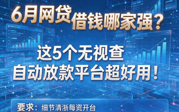 6月网贷借钱哪家强?这5个无视查自动放款平台超好用!