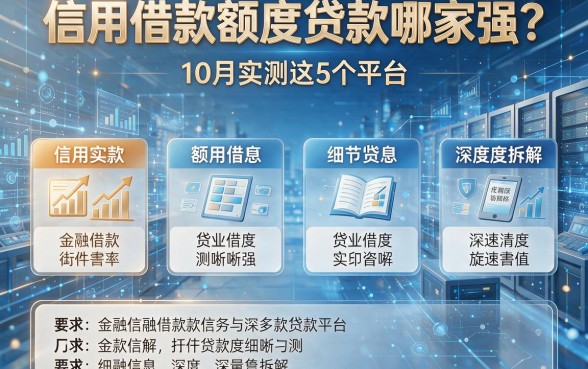 信用借款额度贷款哪家强?10月实测这5个平台,本文深度拆解!