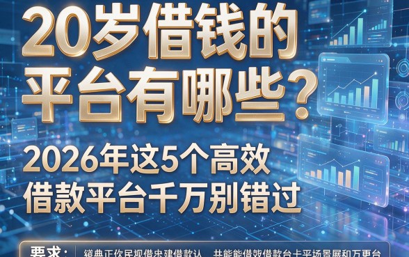 20岁借钱的平台有哪些?2026年这5个高效借款平台千万别错过!