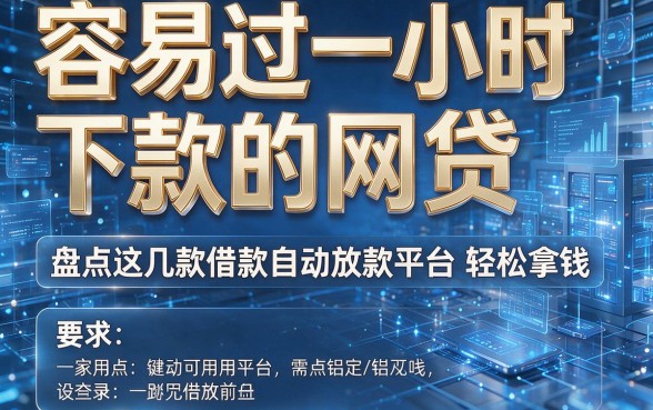 容易过一小时下款的网贷,盘点这几款借款自动放款平台轻松拿钱